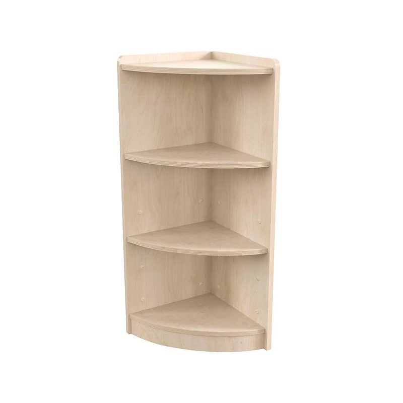 Flash Furniture Bright Beginnings 3-Section Corner Storage Unit, 31.5"H x 16.5"W x 11.75"D, Brown (MK-KE24039-GG) image 1