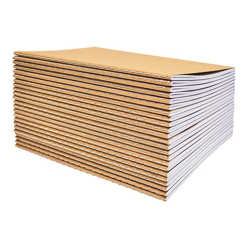 Better Office 1-Subject Customizable Notebook, 5.5" x 8.3", 30 Sheets, Kraft, /Pack (25022-24PK) image 1