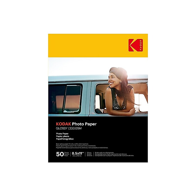 Kodak Glossy Photo Paper, 8.5" x 11", 50 Sheets/Pack (41182) image 1