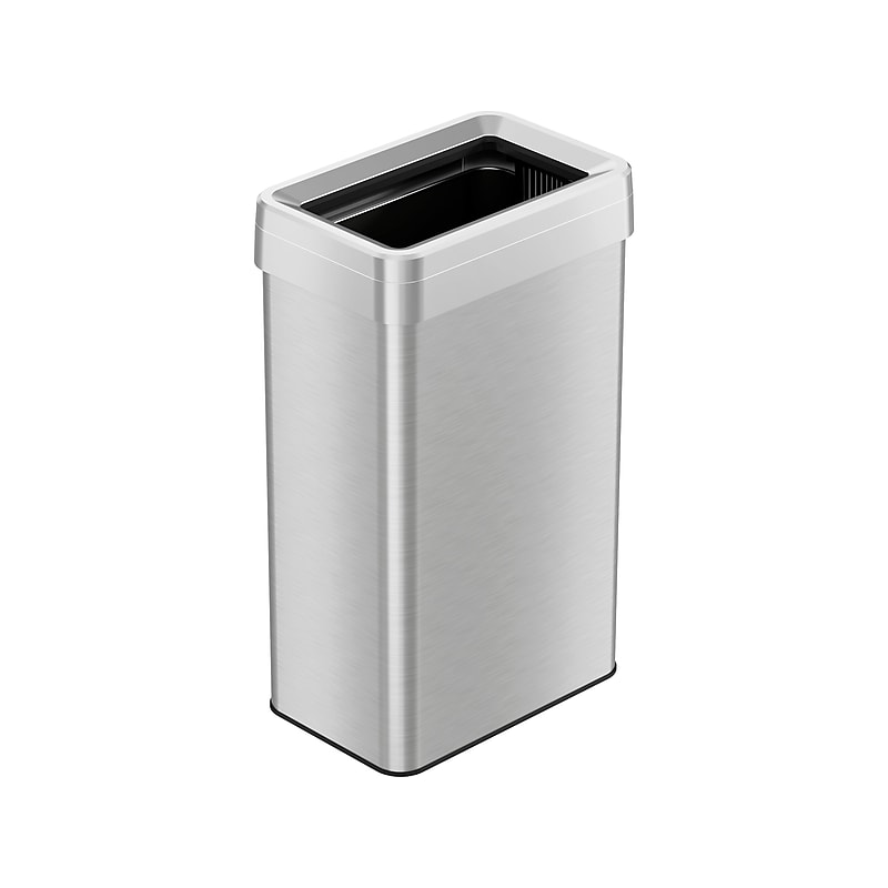 HLS Commercial Stainless Steel Trash Can with Open Lid, 18-Gallon, Silver (HLS18UOT) image 1