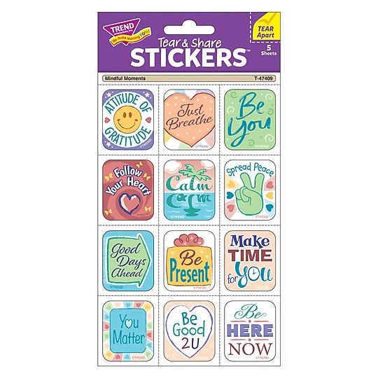 Trend Enterprises Mindful Moments Tear & Share Stickers, Multicolored, 60/Pack, 6/Packs/Bundle (T-47409-6)~#|#~E590D74D-890B-4A16-AB46CA9166C71BFF_sc7