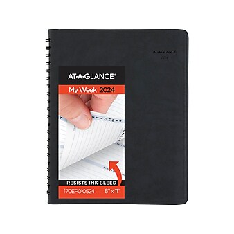 2024 AT-A-GLANCE The Action Planner 8" x 11" Weekly Appointment Book, Black (70-EP01-05-24)