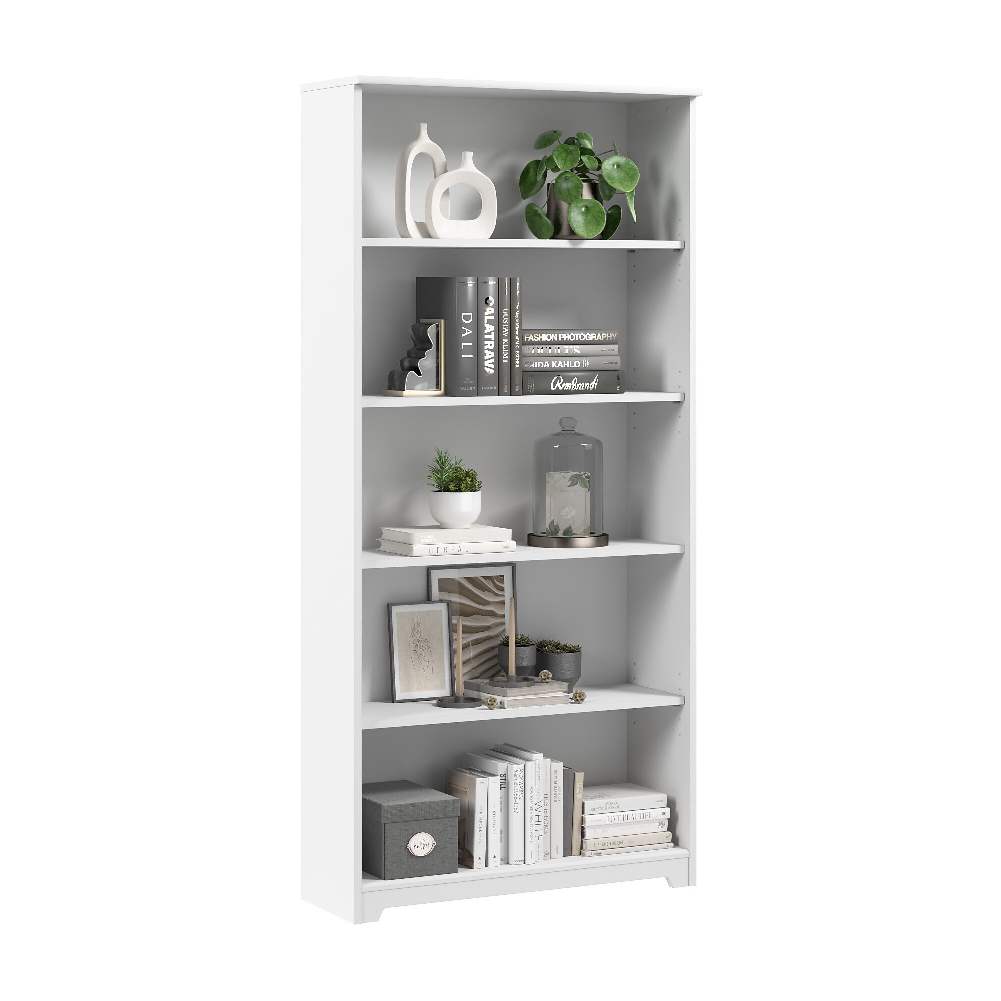 Bush Home Cabot Tall 5 Shelf Bookcase, White (WC31966) Sansujyuku sansujyuku.com