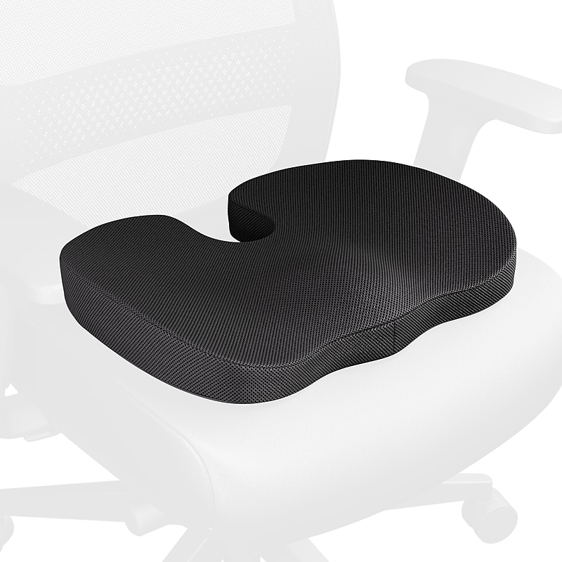 Staples Ergonomic Memory Foam Seat Cushion, Black (ST63334) image 1