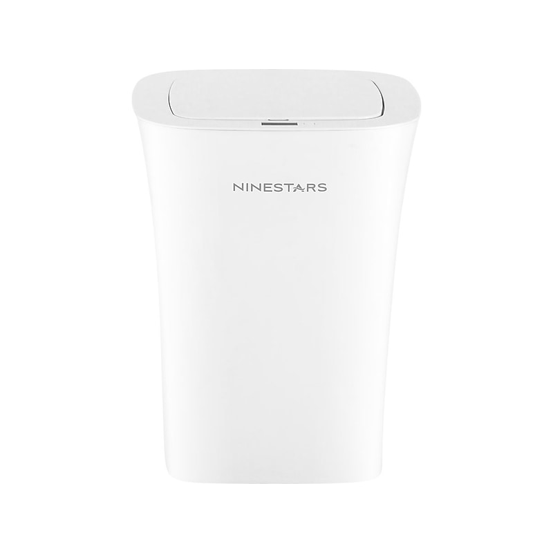 Nine Stars Plastic Sensor Trash Can, 2.6-Gallon, White (DZT-10-11) image 1