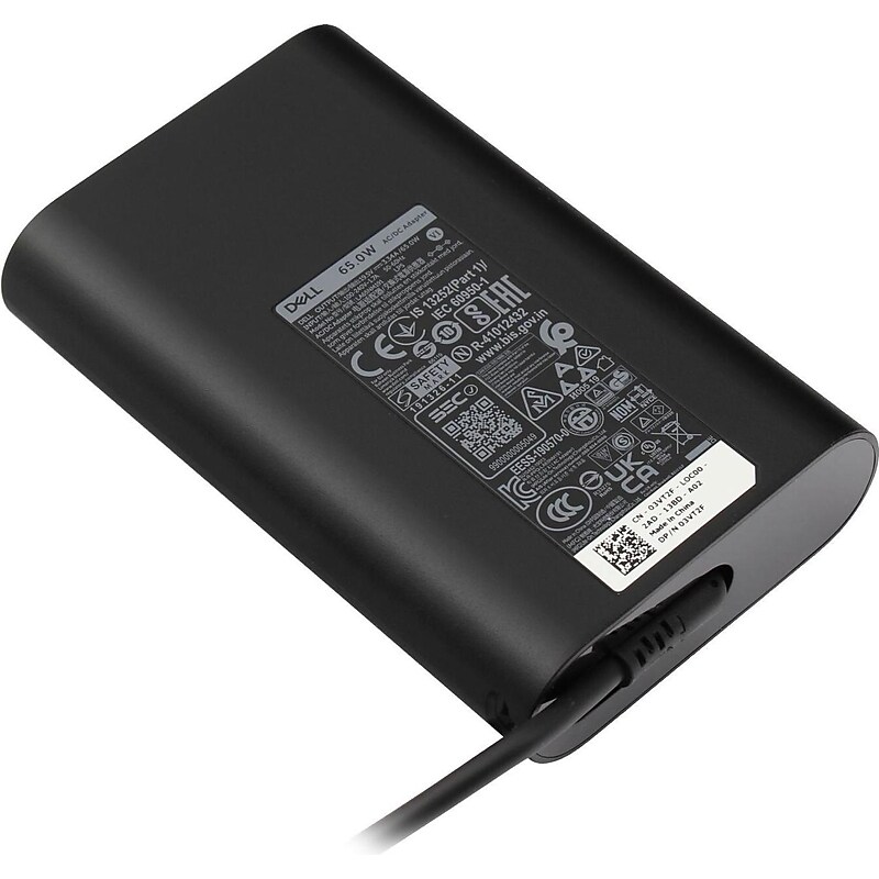 Dell 65W AC Adapter for Dell Laptop, Black (M8YYM) image 1