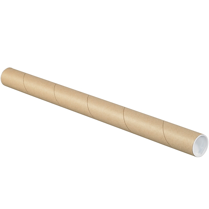 1.5" x 9" Kraft Lightweight Mailing Tube, White, 50/Carton (P1509K) image 1