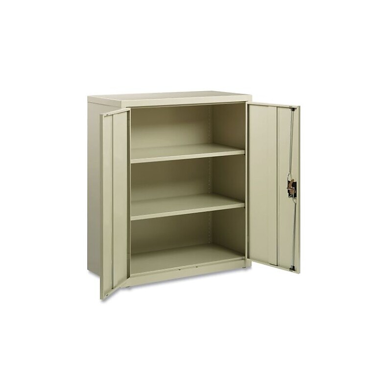OIF 42"H Steel Storage Cabinet with 3 Shelves, Putty (CM4218PY) image 1