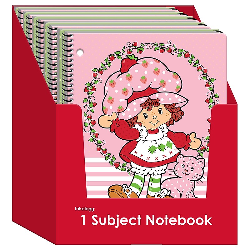 Inkology Strawberry Shortcake 1-Subject Notebooks, College Ruled, Assorted Colors (INK-47069-12PDQ) image 1