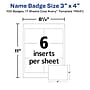 Avery Clip Style Laser/Inkjet Name Badge Kit, 3" x 4", Clear Holders with White Inserts, 100/Box (74541)~#|#~E5BCD3DD-3F50-4C1C-BA9EEDCD22D27ED9_sc7
