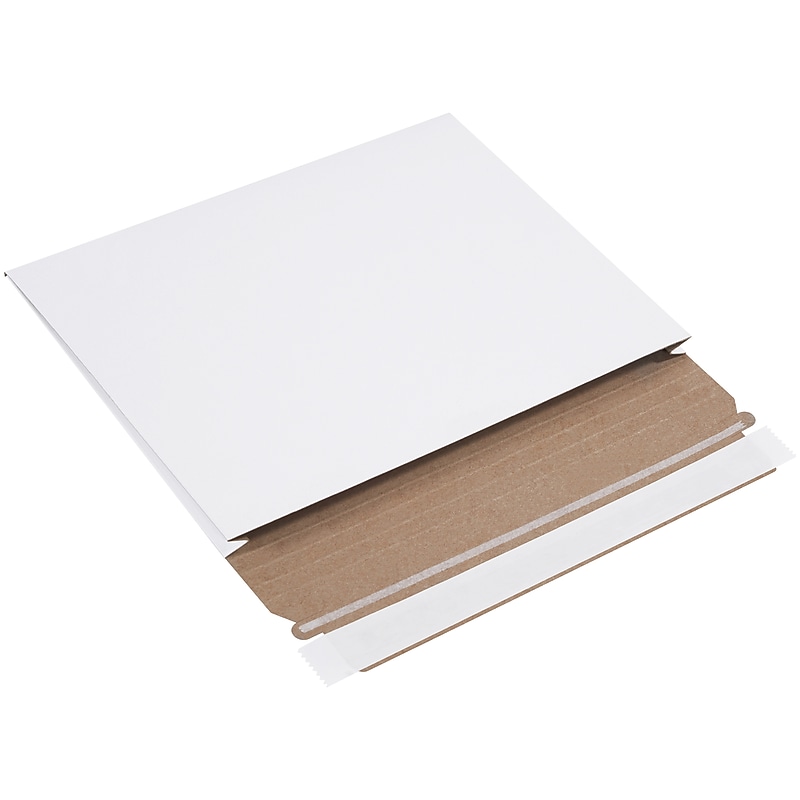 10" x 7 3/4" Gusseted Stayflats Mailers, White, 100/Carton image 1