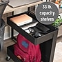 Mind Reader 2-Shelf Metal Mobile Utility Cart with Lockable Wheels, Black (UDCART-BLK)~#|#~E5C8E2AF-9A73-4068-89CC9BAE7EC009DB_sc7