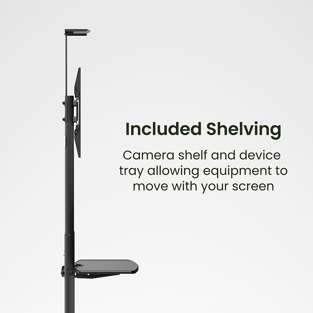 Side view showing shelf and mounting interface
