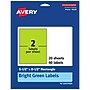 Avery Printable Rectangle Multipurpose Labels, 5.5" x 8.5", Bright Green, 40/Pack (94229)~#|#~E5D567E0-E89C-4672-869D9623FD52119C_sc7