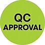 Tape Logic "QC Approval" Label, 1" Dia., Fluorescent Green, 500/Roll (DL1254)~#|#~E5DA7275-0F1B-4676-B1797E3A0AA83E75_sc7