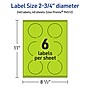 Avery Laser/Inkjet Multipurpose Circle Labels, 2.75" Dia., Bright Green, 240/Pack (94512)~#|#~E5DE9826-CAC2-413B-92A12B01C0FC6603_sc7