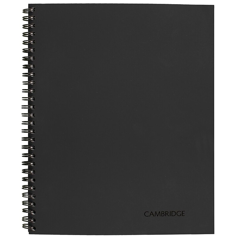 Cambridge 1-Subject Professional Notebook, 8.88" x 11", Wide Ruled, 80 Sheets, Black (06132) image 1