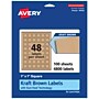 Avery Laser/Inkjet Multipurpose Labels, 1" x ", Kraft Brown, 4800/Box (94103)~#|#~E5E53540-4CDB-4296-8C47F83A3DE8BAFC_sc7