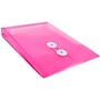 JAM Paper Premium Plastic Filing Envelope with Button & String Closure, 6 1/4" x 9 1/4", Fuchsia Pink, 3/Pack (472B1FUX3)~#|#~E5F9911D-8258-4A0F-8673FBA9B5FBF267_sc7