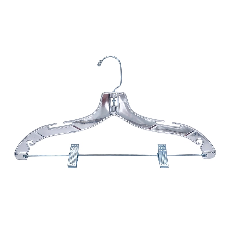 Nahanco Plastic Heavy Weight Suit Hanger, Gold Hook, Silver, 100/Box (4500RC) image 1