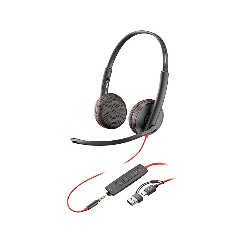 Poly Blackwire 3225 Stereo Headset, USB-C/USB-A/3.5mm, UC Certified (8X229AA) image 1