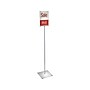 Azar Sign Holder, 12" x 56.5", Vertical, Freestanding, Clear/Silver, Acrylic (300863)~#|#~E5FDB495-B0BA-409A-B6D18005DE6243ED_sc7