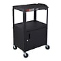 Luxor LEADER 3-Shelf Adjustable Media Utility Cart with Locking Cabinet, Black (AVJ42C)~#|#~E6006556-86FF-4871-8EC3C340BFEA21D5_sc7