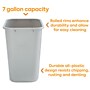 Coastwide Professional™ Indoor Trash Can Without Lid, Gray Soft Molded Plastic, 7 Gallon (CW56431)~#|#~E60217F2-32AC-4089-96104B41CBB05A0E_sc7
