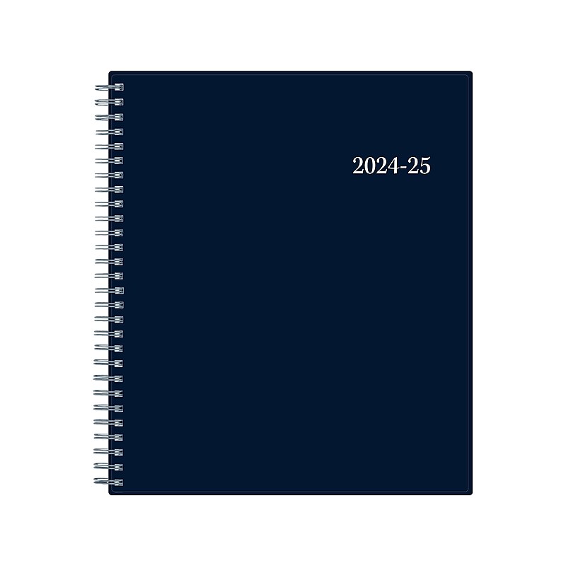 2024-2025 Blue Sky Collegiate 8" x 10" Academic Monthly Planner, Plastic Cover, Navy (148674-A25) image 1