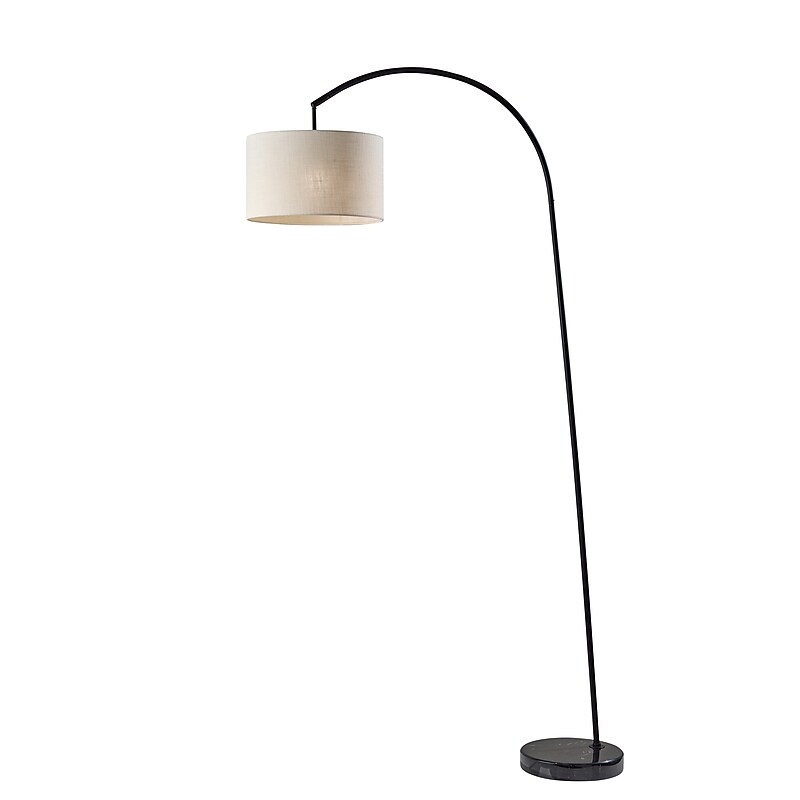 Adesso Chrystie 83.5"H Black Floor Lamp with Drum Shade (4053-01) image 1