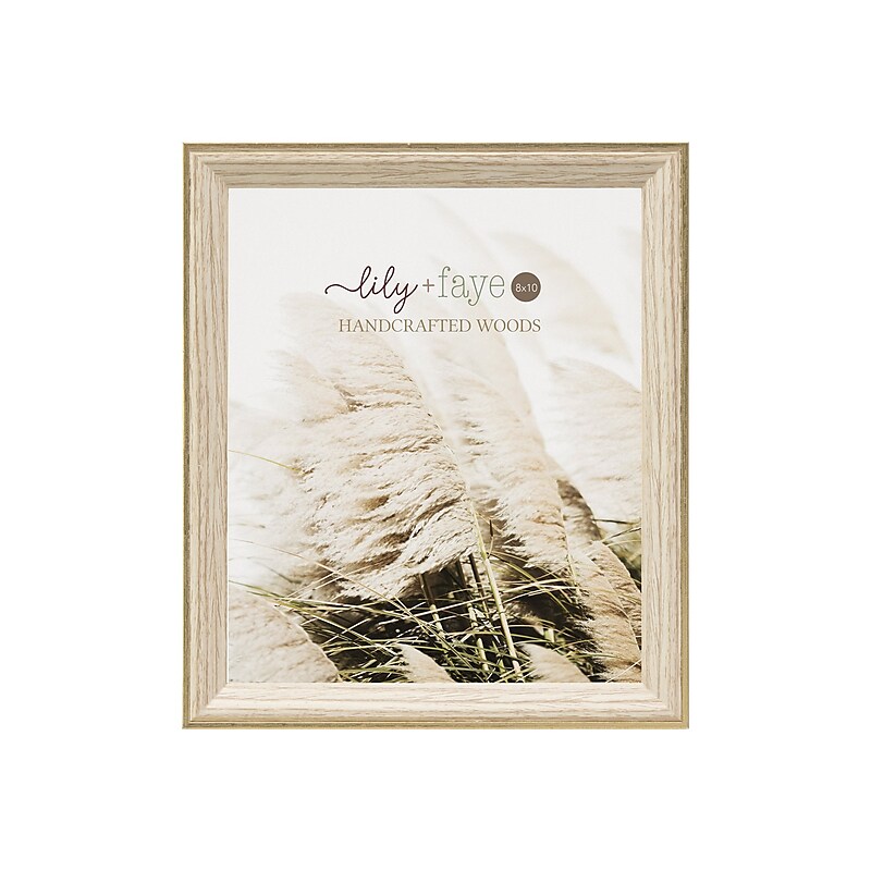 Enchante lily + faye 8" x 10" MDF Picture Frame, Natural Wood/Gold (7G75-80A N&G) image 1