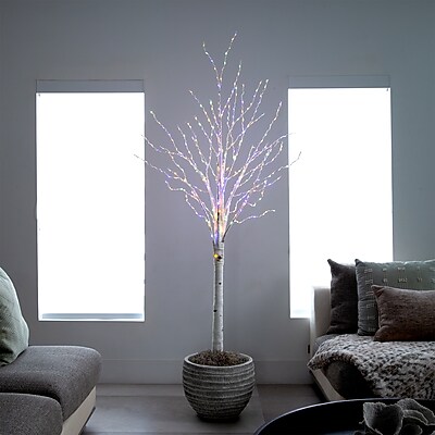 Nearly Natural 6' Pre-Lit Artificial White Birch Tree