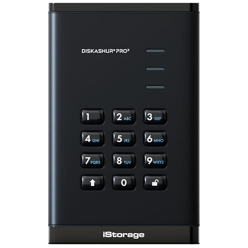 iStorage diskAshur PRO3 1TB External USB 3.2 Gen 1 Type-C Portable Hard Drive, Black (IS-DAP3-256-1000-F) image 1