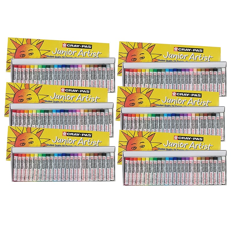 Sakura Cray-Pas Junior Artist Oil Pastels, Assorted Colors, 25/Set, 6 Sets/Bundle (SAKXEP25-6) image 1
