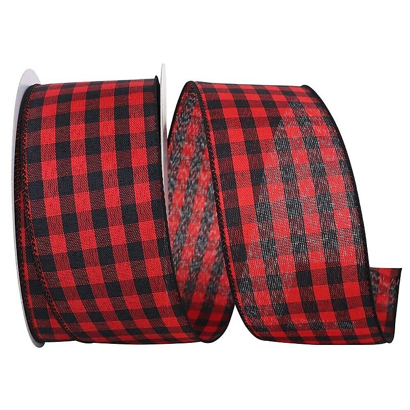 JAM Paper Ribbon, Candy Apple Red/Black Buffalo (52640348879) image 1