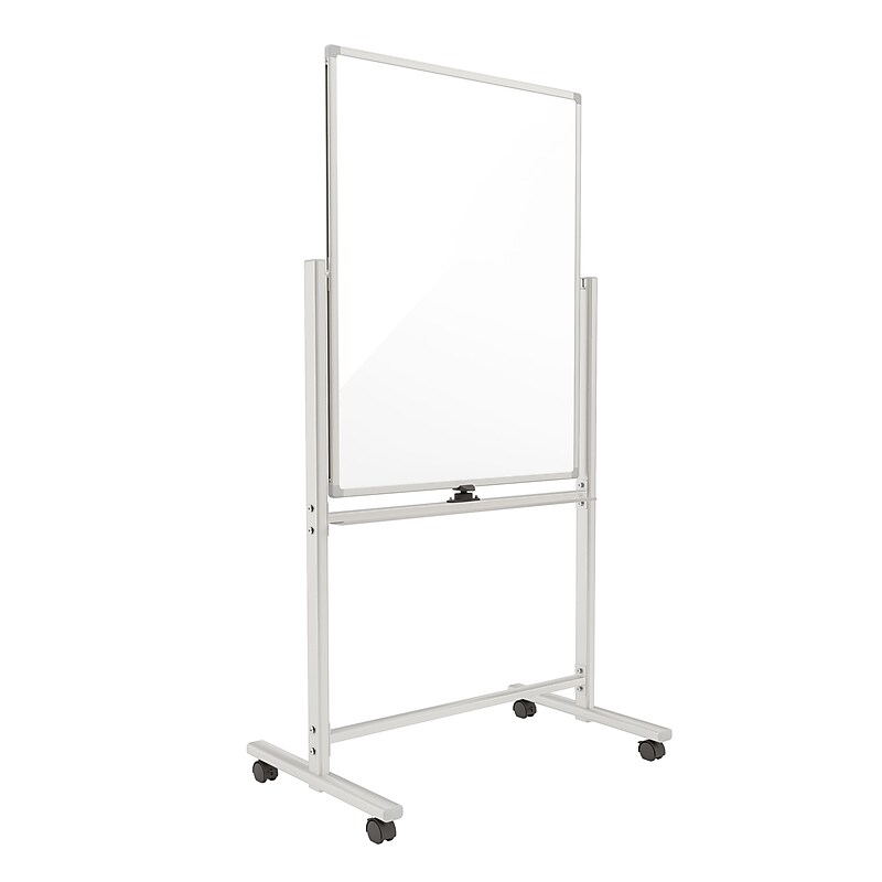TRU RED™ Magnetic Painted Steel Mobile Dry Erase Board, Aluminum Frame, 30"H x 40"W (TR62827) image 1