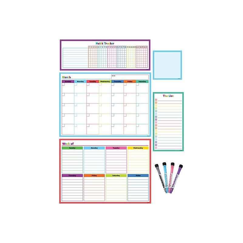 Teacher Created Resources Colorful Dry-Erase Magnetic Calendar Set (TCR77405) image 1