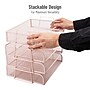 Mind Reader Metal Side Loading Stackable Letter Tray, Pink (DSTACK4-PNK)~#|#~E634E961-B2E0-42F8-9AD8B227DD5629A0_sc7
