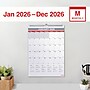 2026 Staples 12" x 17" Monthly Wall Calendar, White/Red/Gay (ST53913-26)~#|#~E637BC9B-A291-43C7-A419645AC6E92FAB_sc7