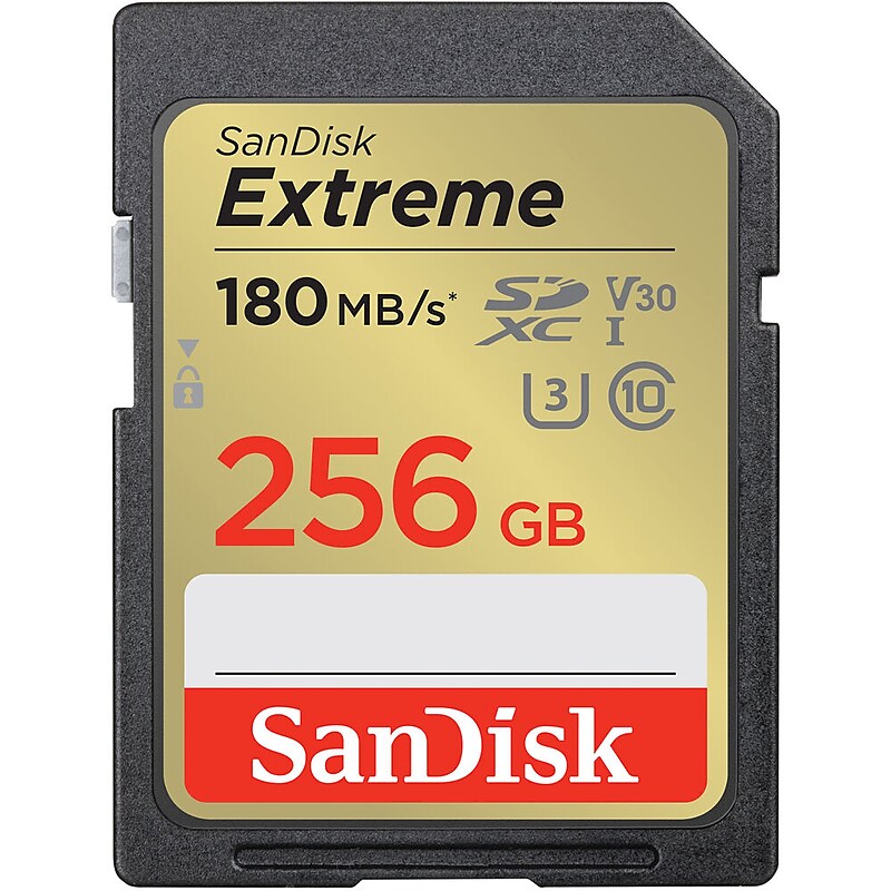 SanDisk Extreme 256GB SDHC Memory Card, Class 10, U3, V30, (SDSDXVV-256G-ANCIN) image 1