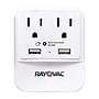 RAYOVAC® 2-Outlet 2-USB Port Surge Protector & Splitter Wall Tap with Phone & Night-Light, 300-Joules, White (SS-Q202)~#|#~E639CDDA-D684-4AD9-8CB6099ED22B5DD6_sc7