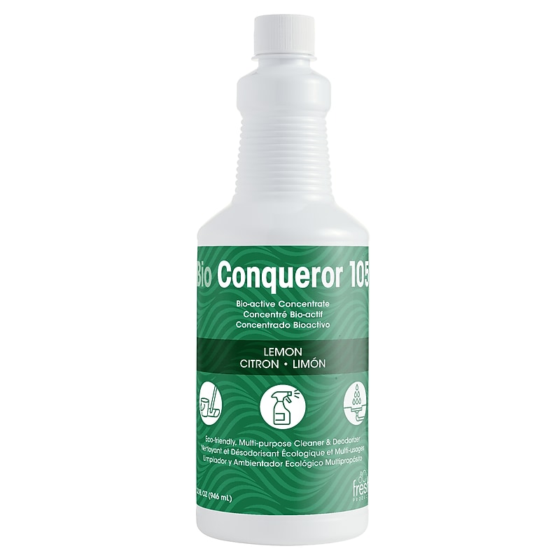 Fresh Products Bio Conqueror 105 Liquid Multi-Purpose Cleaner & Deodorizer, Lemon Scent, 32 oz. (105Q-F-000I012M-22) image 1