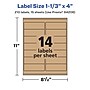 Avery Laser/Inkjet Rectangle Multipurpose Labels, 1-1/3" x 4", Kraft Brown, 210 Labels/Pack ( 94206)~#|#~E64A8BDC-BCA6-4F91-B26DECB768B58191_sc7