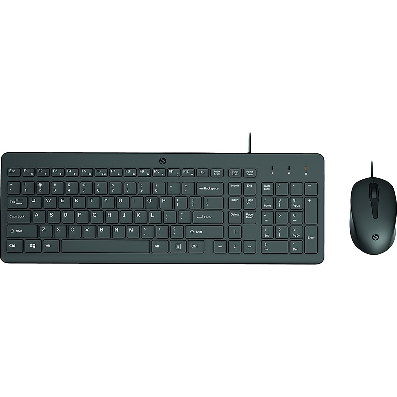 HP 150 Ergonomic Keyboard and Optical Mouse Combo, Black (240J7AA) image 1