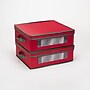 Household Essentials Holiday China Cup Windowed Panel Storage Box, Red/Green (HH538RED)~#|#~E651D360-D877-47EE-BD5D09FD6275A548_sc7