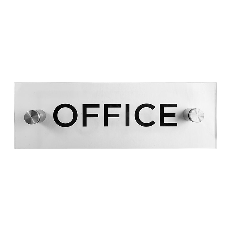 Cosco Office Indoor Sign, 3" x 9", Acrylic Clear (098526) image 1