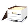 Bankers Box Stor/File Corrugated File Box with Lift Off Lid, Letter/Legal Size, White/Blue, 10/Pack (0070314)~#|#~E660709C-C2E0-49CB-88162B1101D26CDD_sc7
