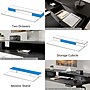 Huanuo 55"W Electric Rectangular Adjustable Standing Desk with Riser and Drawers, Black (HNESD101B)~#|#~E6607107-B772-4CCD-8A14B35E983E8760_sc7