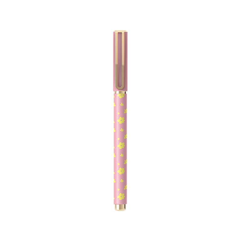 U Brands 70's Floral Check Catalina Felt Pen, Fine Point, 0.7mm, Black Ink (6441U06-48) image 1