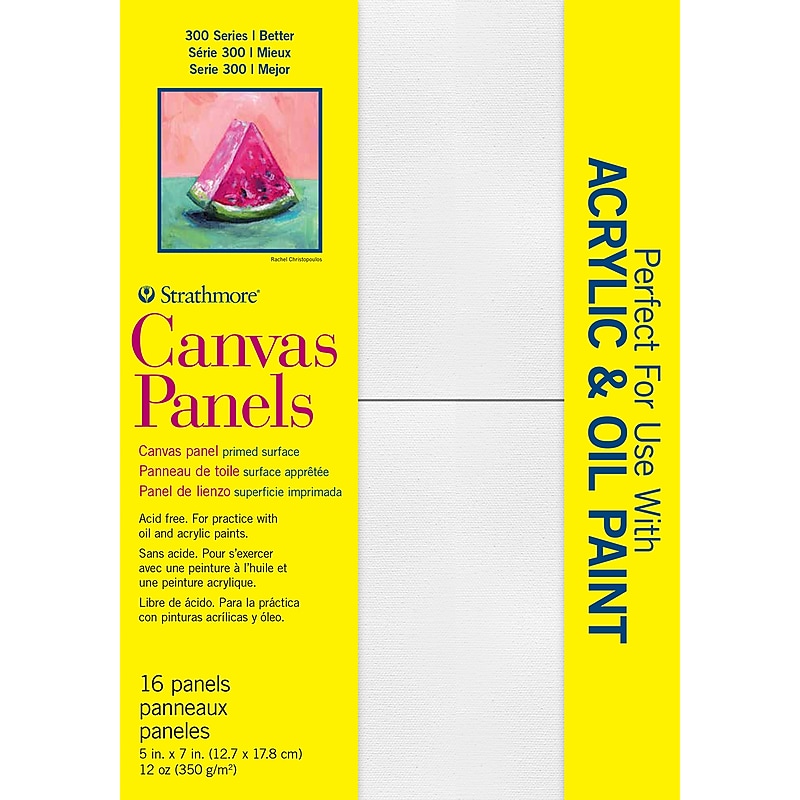 Strathmore 300 Series Primed White Canvas Panel, 5" x 7", 16/Pack (STTP31105) image 1
